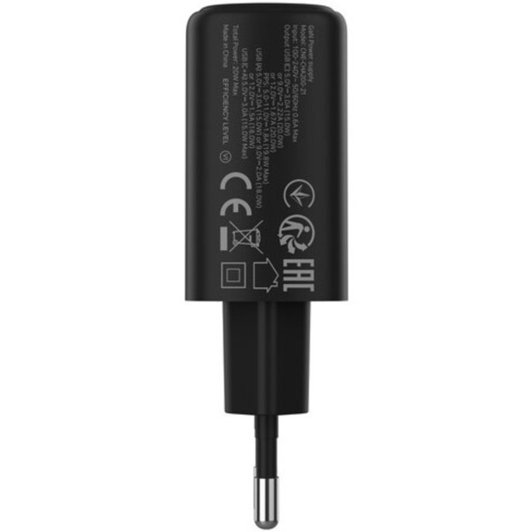 Фото - Сетевое зарядное устройство Canyon OnCharge 200 20W 1xPD 1xQC EU Black (CNE-CHA200-31)