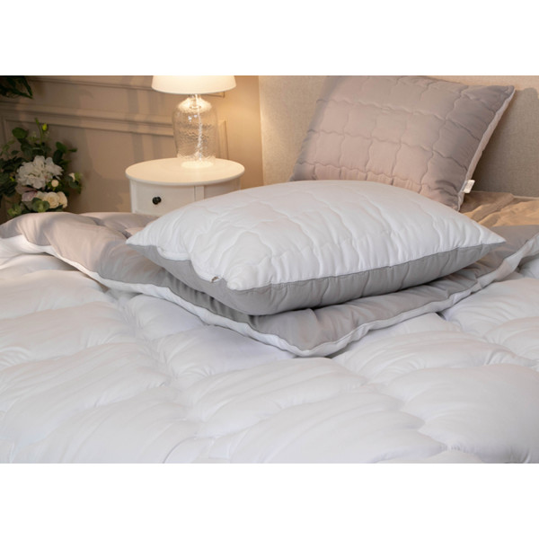 Фото - Набор одеяло двуспальное + 2 подушки Руно 200х220 + 50х70 (925.52_Grey White)