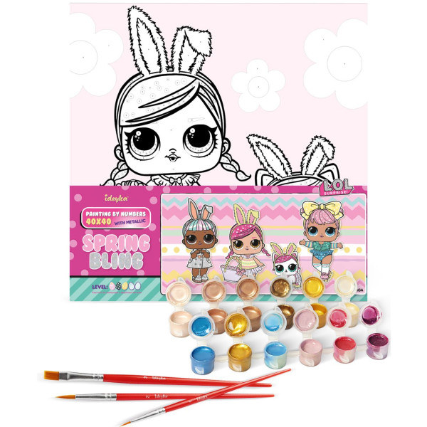 Фото - Картина по номерам Ideyka L.O.L. Surprise! Spring Bling Hops with Kittea 40х40 см (KHO1102)