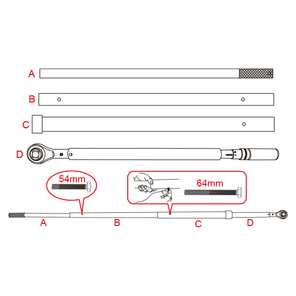 Фото - Ключ динамометрический KING TONY 1'' 610-2644 NM (34862-3CF)