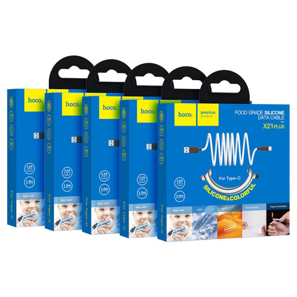 Фото - Кабель синхронизации данных HOCO X21 Plus USB to Type-C 3A, 1m Black+White (6931474711915)