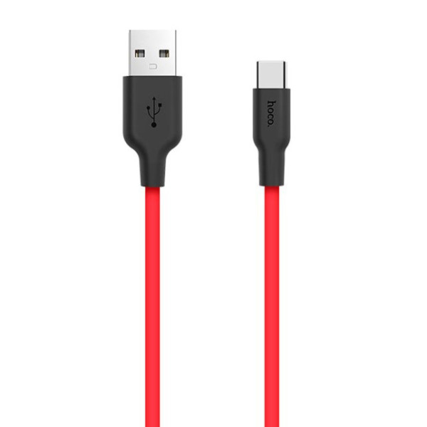 Фото - Кабель синхронизации данных HOCO X21 USB to Type-C 2A, 1m Black+Red (6957531071419)