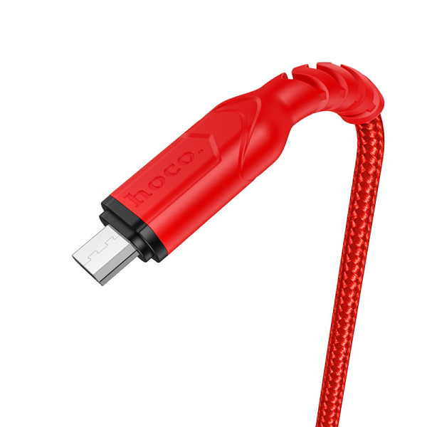 Фото - Кабель синхронизации данных HOCO X59 USB to Micro 2.4A, 1m Red (6931474744906)