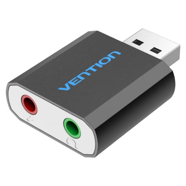 Фото - Звуковая карта Vention Audio USB - 2х3,5 мм jack Metal (VAB-S17-B)