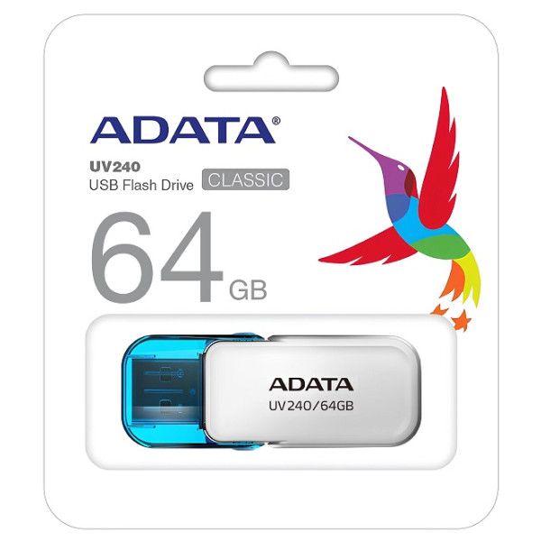 Фото - Флеш USB ADATA USB 2.0 AUV 240 64Gb White (AUV240-64G-RWH)