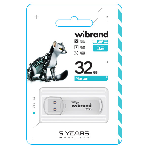 Фото - Флеш USB Wibrand USB 3.2 Gen1 Marten 32GB White (WI3.2/MA32P10W)