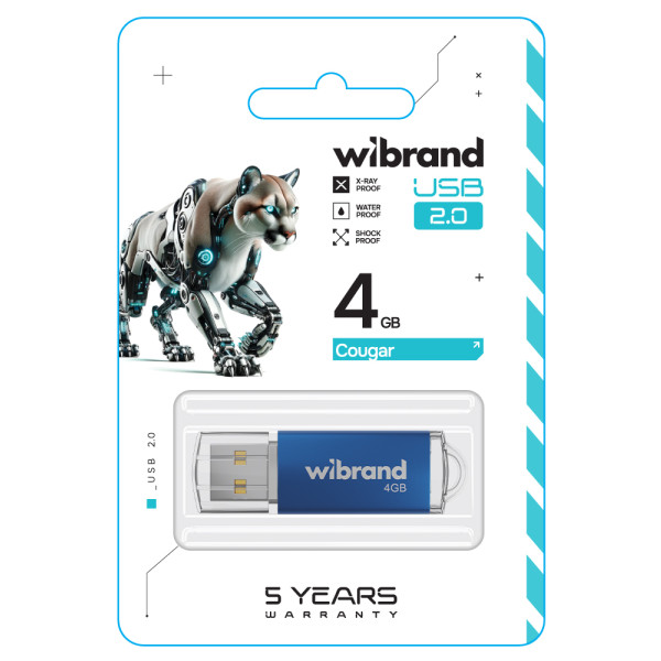 Фото - Флеш USB Wibrand USB 2.0 Cougar 4Gb Blue (WI2.0/CU4P1U)