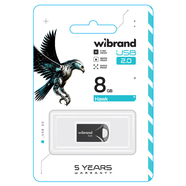 Фото - Флеш USB Wibrand USB 2.0 Hawk 8Gb Black (WI2.0/HA8M1B)