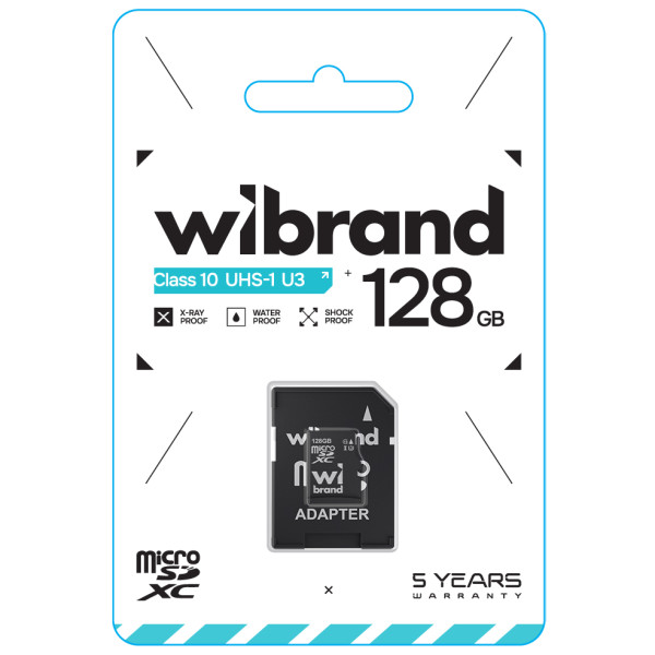 Фото - Карта памяти Wibrand 128Gb class 10 adapter SD (WICDHU3/128GB-A)