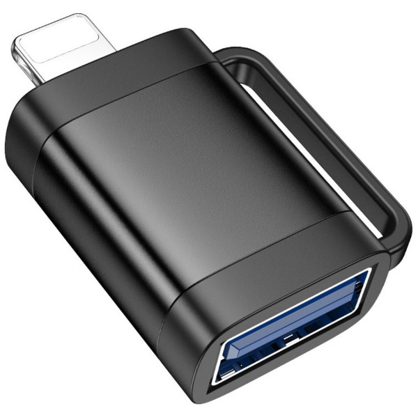 Фото - Переходник HOCO UA31A iP male to USB female OTG adapter Black (6942007628082)