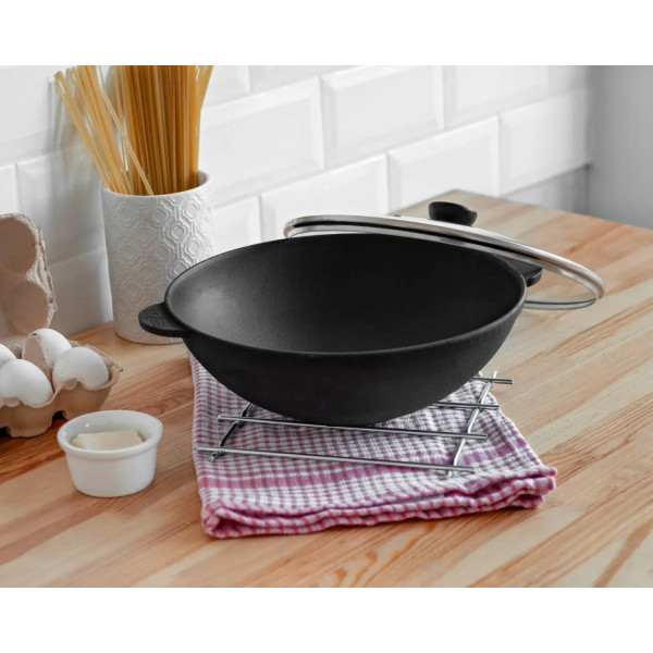 Фото - Сковорода ВОК Brizoll W28-1 3,7 л 280х96 мм, с чугунной крышкой