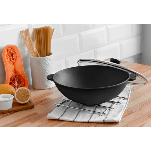 Фото - Сковорода ВОК Brizoll W28-1 3,7 л 280х96 мм, с чугунной крышкой