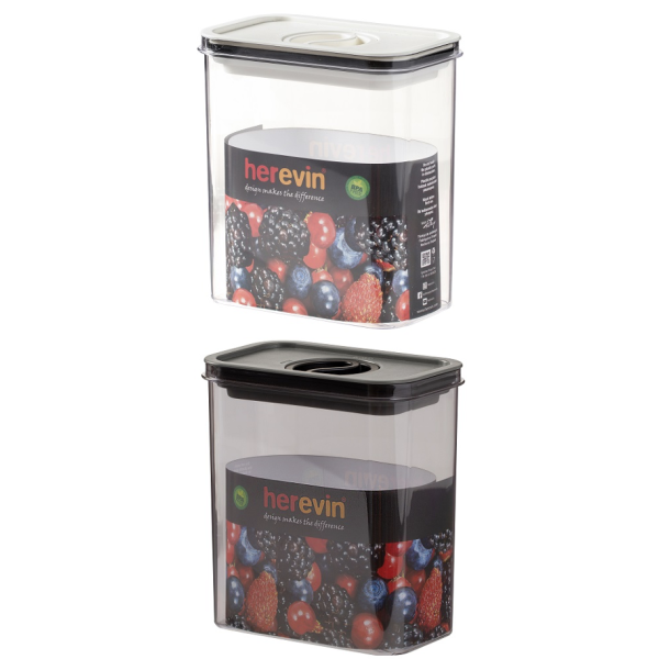 Фото - Емкость для хранения Herevin Canister-Vacuum Lid-White-Black 1.8 л (161184-000)