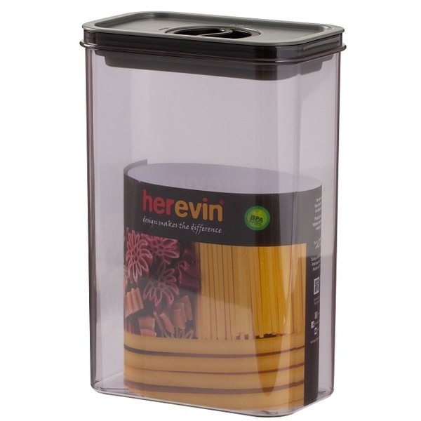 Фото - Емкость для сыпучих Herevin Canister-Vacuum Lid-White-Black 2.5 л (161189-000)