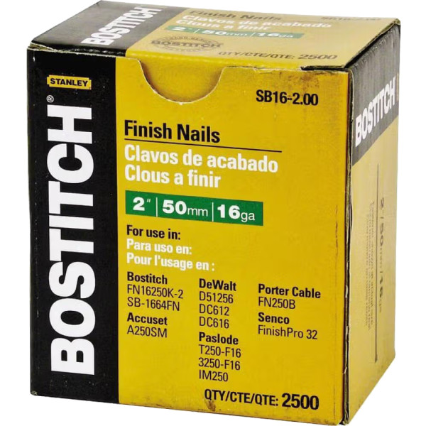 Фото - Гвозди Bostitch тип SB16 2500 шт. (SB16-2.00)
