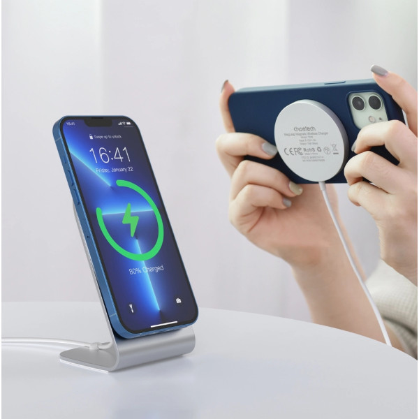 Фото - Беспроводное зарядное устройство Choetech T518-F 15W + подставка-держатель