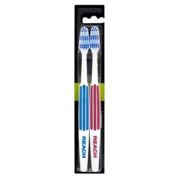 Фото - Зубная щетка Reach Medium Twin Pack/ИНТЕРДЕНТАЛ Средняя красно-синяя 2 шт. (8801051803371)