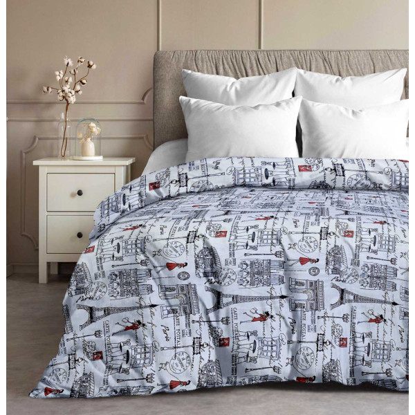 Фото - Пододеяльник двуспальный Zastelli бязевая 102 Париж 200х220 см синяя (14853) Фото - Пододеяльник двуспальный Zastelli бязевая 102 Париж 200х220 см синяя (14853)