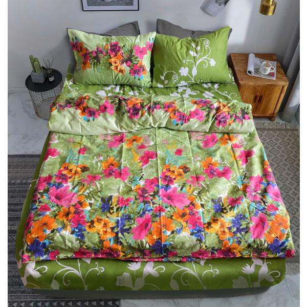 Фото - Комплект постельного белья Zastelli 3793 цветы/Curls Green бязь 175х210 Разноцветный (19808) Фото - Комплект постельного белья Zastelli 3793 цветы/Curls Green бязь 175х210 Разноцветный (19808)