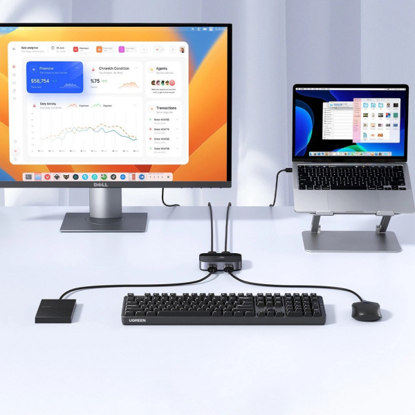 Фото - Хаб USB UGREEN CM757 USB 3.0 Sharing Switch 2 In 2 Out Black (35313)