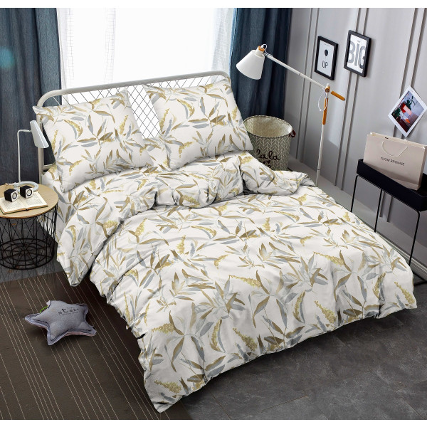 Фото - Комплект постельного белья Zastelli J3591-9 Листья золотое жатки 175х210 Разноцветный (22193)