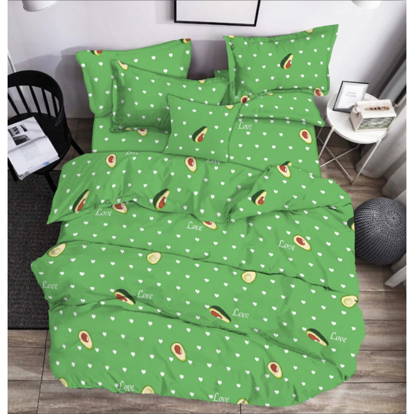 Фото - Комплект постельного белья Zastelli Avocado on Bright Green бязь 200х220 см зеленый (19259)