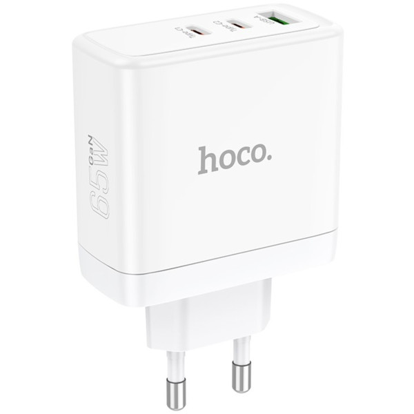 Фото - Сетевое зарядное устройство HOCO N30 Glory PD65W three-port (2C1A) White (6931474784155)