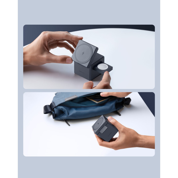 Фото - Беспроводное зарядное устройство Anker MagGo Wireless Charging Station 15W 3-in-1 Cube (Y1811G11)