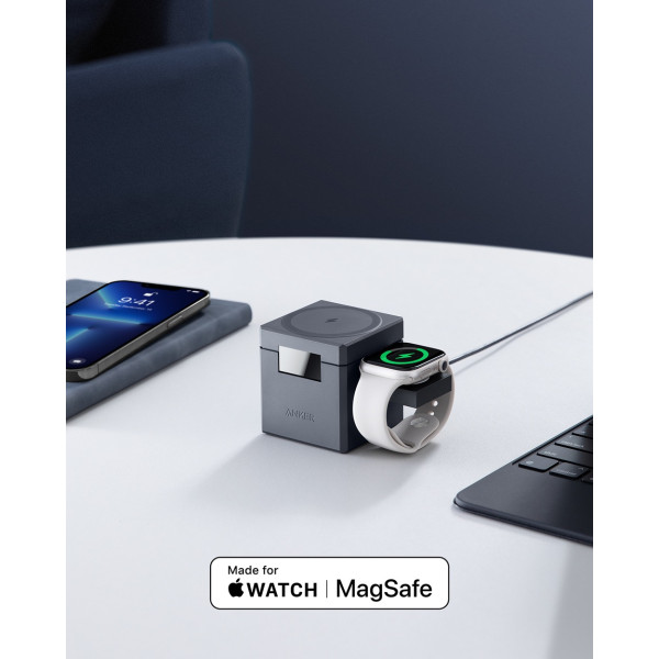 Фото - Беспроводное зарядное устройство Anker MagGo Wireless Charging Station 15W 3-in-1 Cube (Y1811G11)