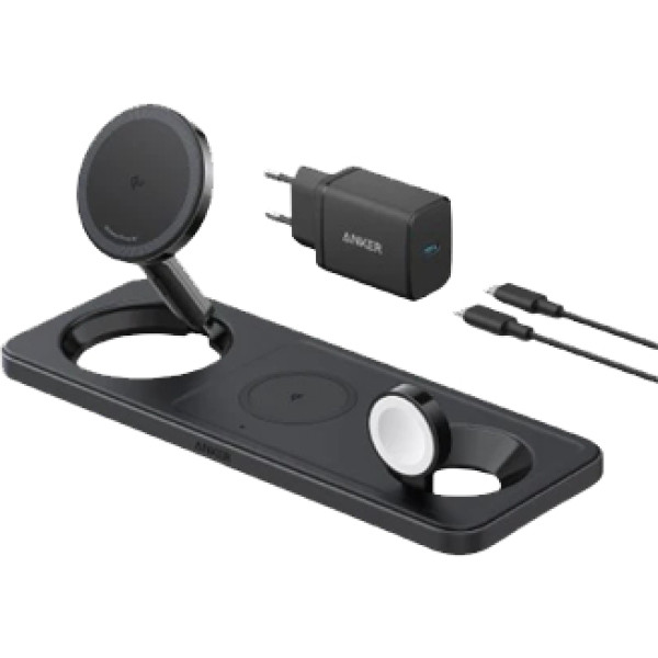 Фото - Беспроводное зарядное устройство Anker MagGo Wireless Charging Station 15W 3-in-1 Pad (B25M1311)
