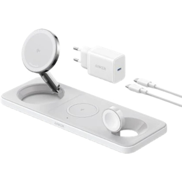 Фото - Беспроводное зарядное устройство Anker MagGo Wireless Charging Station 15W 3-in-1 Pad (B25M1321)