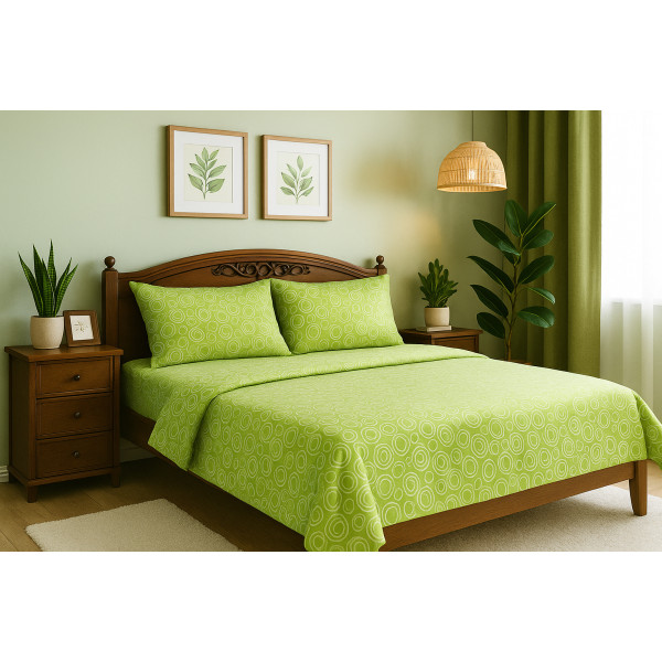 Фото - Комплект постельного белья Zastelli BUBBLE GREEN  GOLD USA бязь 175х210 Зеленый (16300)