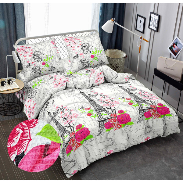 Фото - Комплект постельного белья Zastelli J1722-10 Париж жатка 175х210 Разноцветный (22030)