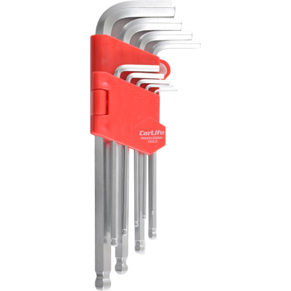 Фото - Набор шестигранных ключей CarLife 1.5-10 мм. CR-V MATT 9 шт. (WR2118)