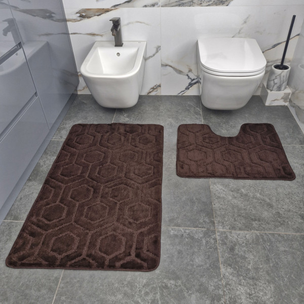 Фото - Набор ковров DarianA полипропилен Standard 60х100+60х50 см с вырезом Шоколадные соты (1000009630) Фото - Набор ковров DarianA полипропилен Standard 60х100+60х50 см с вырезом Шоколадные соты (1000009630)