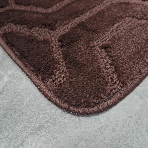 Фото - Набор ковров DarianA полипропилен Standard 60х100+60х50 см с вырезом Шоколадные соты (1000009630)