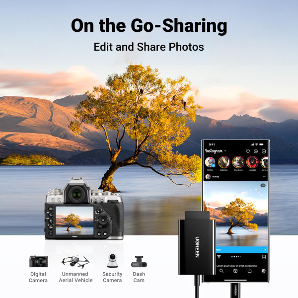 Фото - Кардридер UGREEN CM265 USB-C 3.1 Card Reader for TF/SD White (35506)