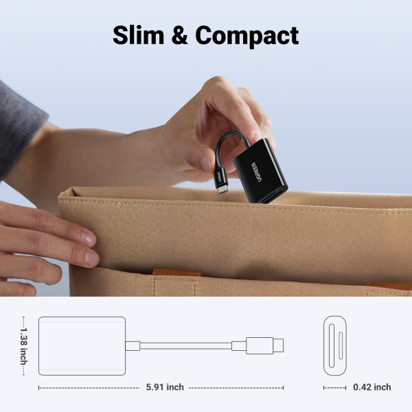 Фото - Кардридер UGREEN CM265 USB-C 3.1 Card Reader for TF/SD White (35506)