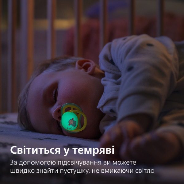 Фото - Ортодонтическая пустышка Philips Avent Ultra Air Ночная, 18+ мес. (SCF376/32)