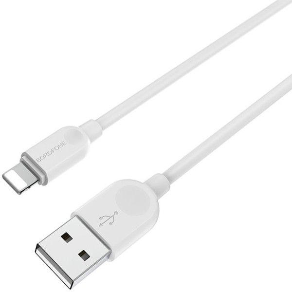 Фото - Кабель синхронизации данных BOROFONE BX14 USB to iP 2.4A, 1m White (6957531089971)