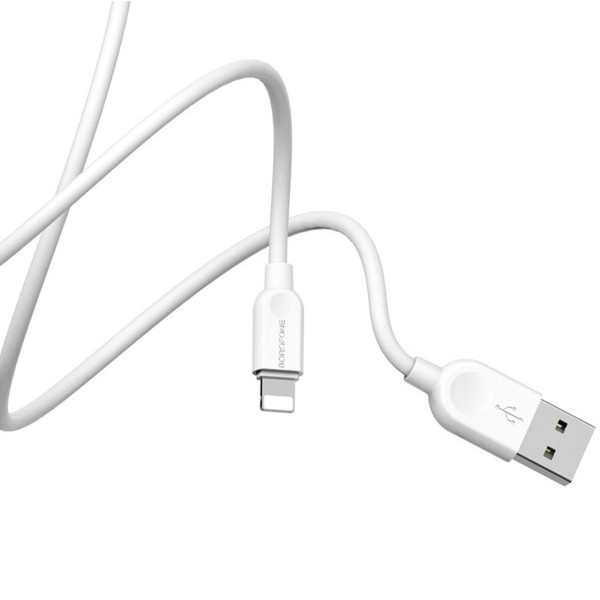 Фото - Кабель синхронизации данных BOROFONE BX14 USB to iP 2.4A, 1m White (6957531089971)