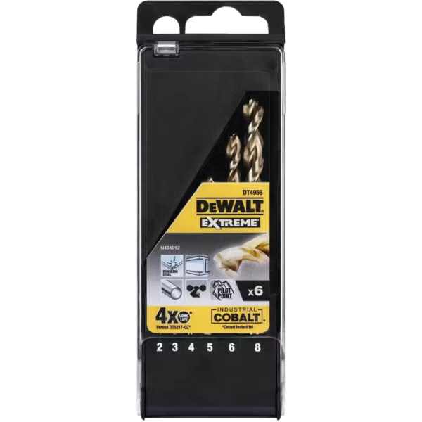 Фото - Набор сверл DeWALT EXTREME INDUSTRIAL COBALT HSS-Co 6 шт. (DT4956)