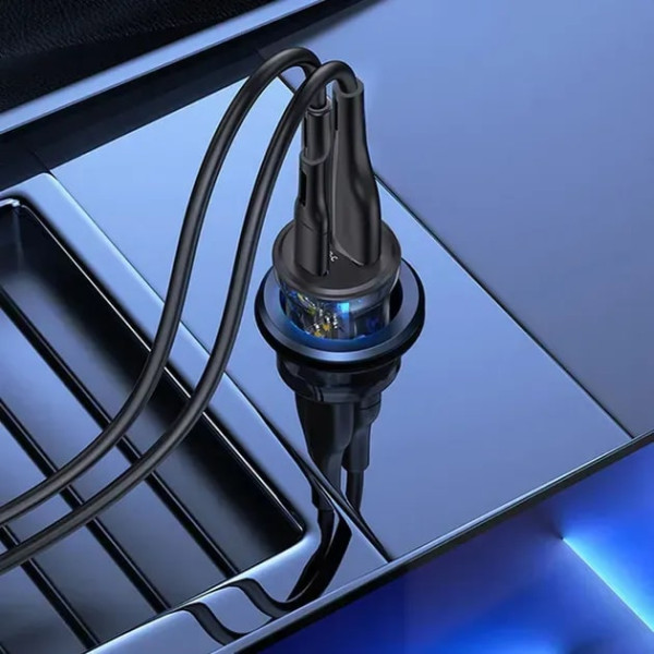 Фото - Автомобильное зарядное устройство Usams US-CC164 30 W Quick Charge Type-C та USB Black