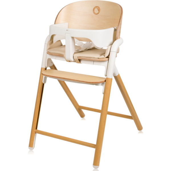 Фото - Стульчик для кормления классический Lionelo CELIA WHITE NATURAL WOOD