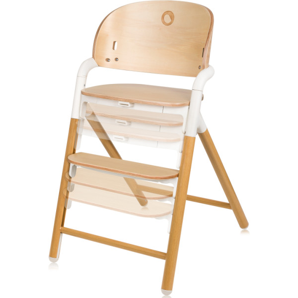 Фото - Стульчик для кормления классический Lionelo CELIA WHITE NATURAL WOOD