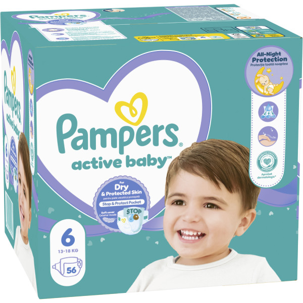 Фото - Одноразовые подгузники Pampers Active Baby Размер 6 (13-18 кг), 56 шт. (80843228)