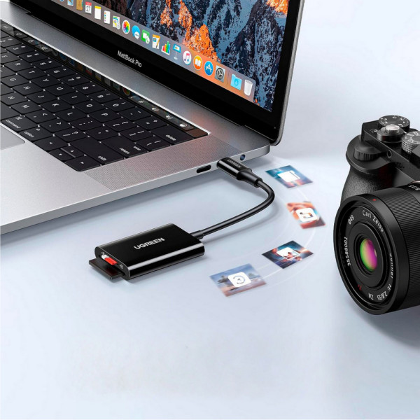 Фото - Кардридер UGREEN CM265 USB-C 3.1 Card Reader for TF/SD Black (35622)