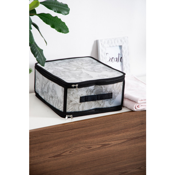 Фото - Короб для хранения Idea Home DB-24 прям. с/кр с/блеск Anthracite Flowers