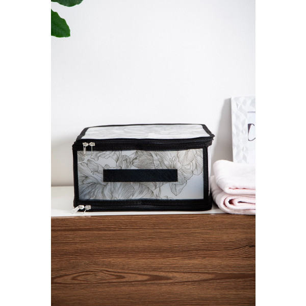 Фото - Короб для хранения Idea Home DB-24 прям. с/кр с/блеск Anthracite Flowers