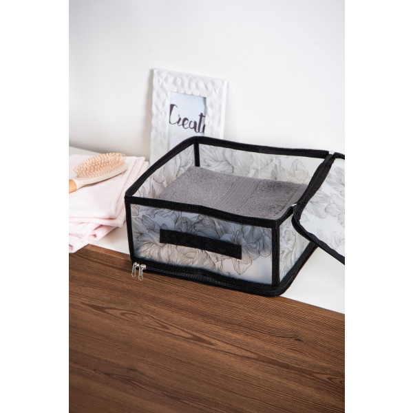 Фото - Короб для хранения Idea Home DB-24 прям. с/кр с/блеск Anthracite Flowers